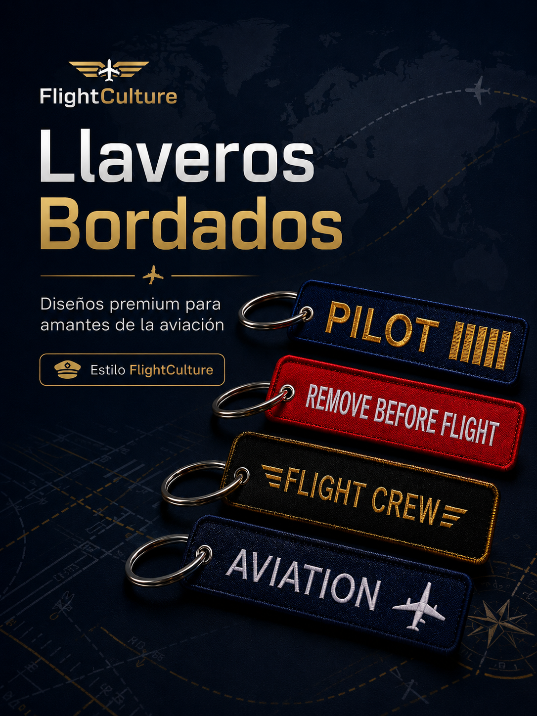 Llaveros bordados