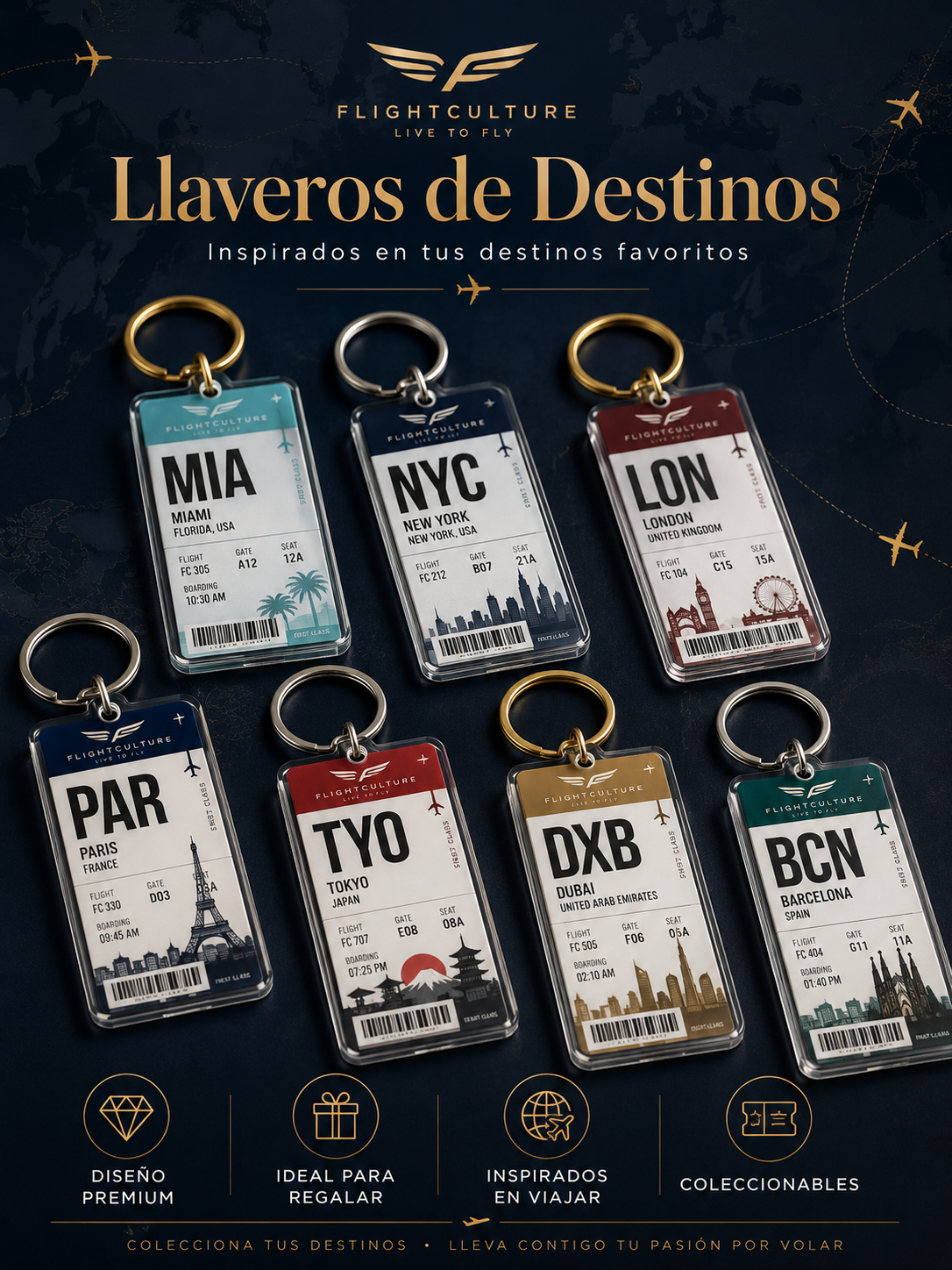 Llaveros destinos