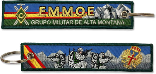 Llavero EMMOE Grupo Militar De Alta Montaña Bordado Ejército De Tierra Militar Fuerzas Armadas