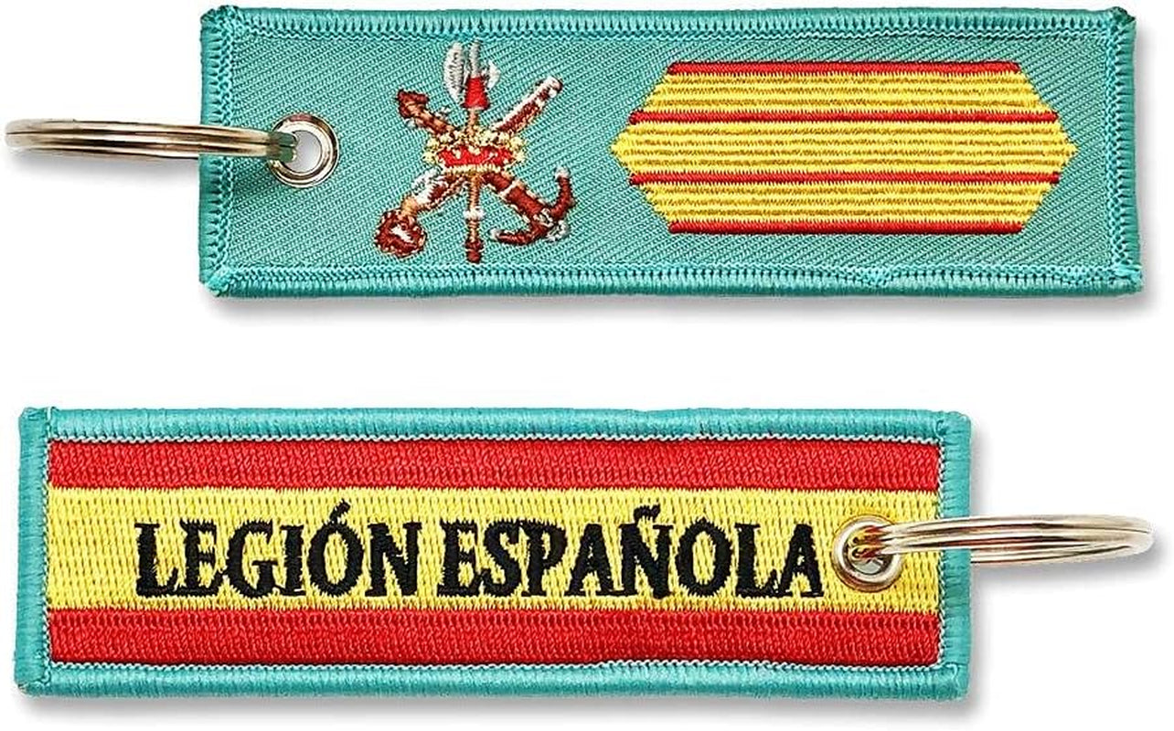 Llavero Legión Española Divisa (OR-6) Sargento Ejercito De Tierra Fuerzas Armadas España Verde Bordado