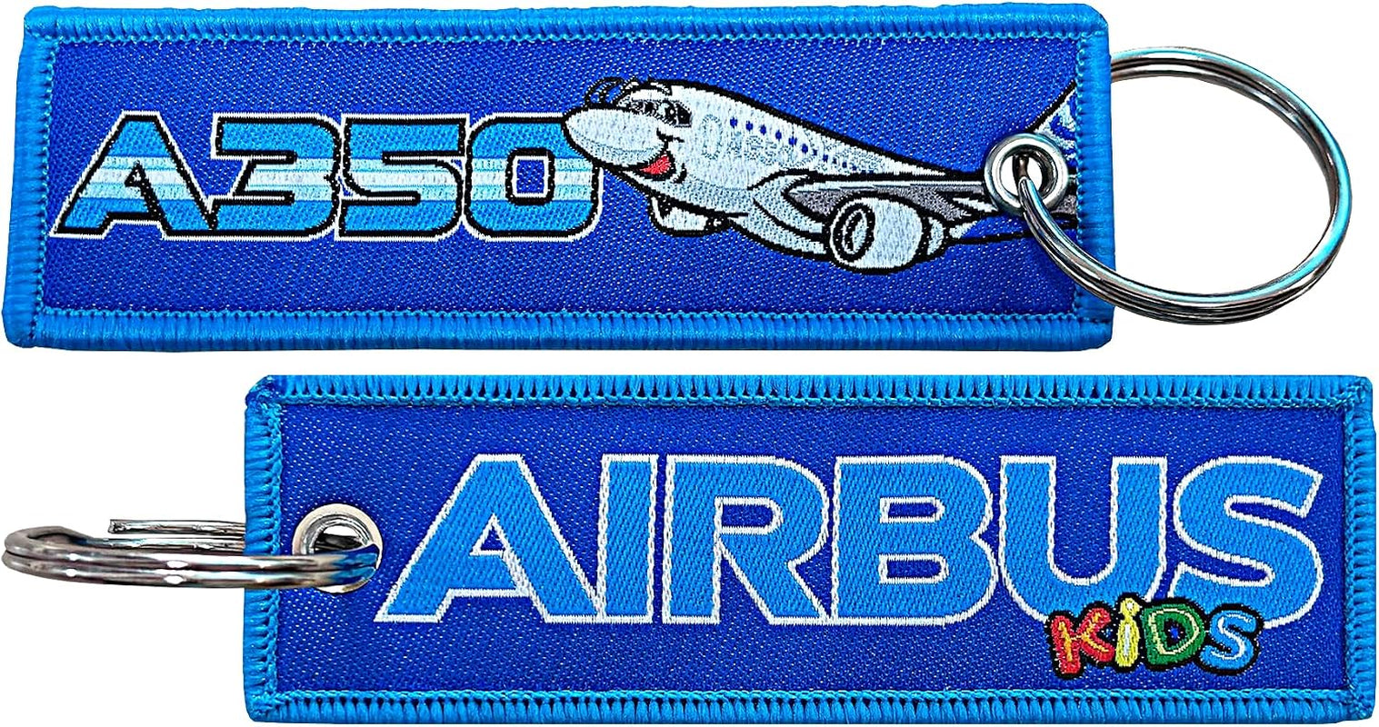 Llavero Airbus A350 Kids, Bordado Azul, 10 Cm