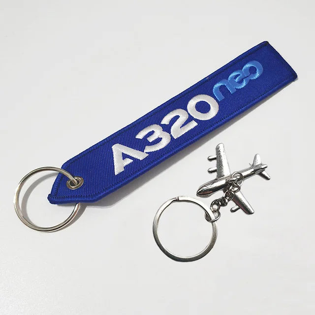Fashion Trinket Pilot Keychains Porte Woven Flight Crew Gift Aviation Key Chain with 1 PC Metal Plane Cessna Keyrings