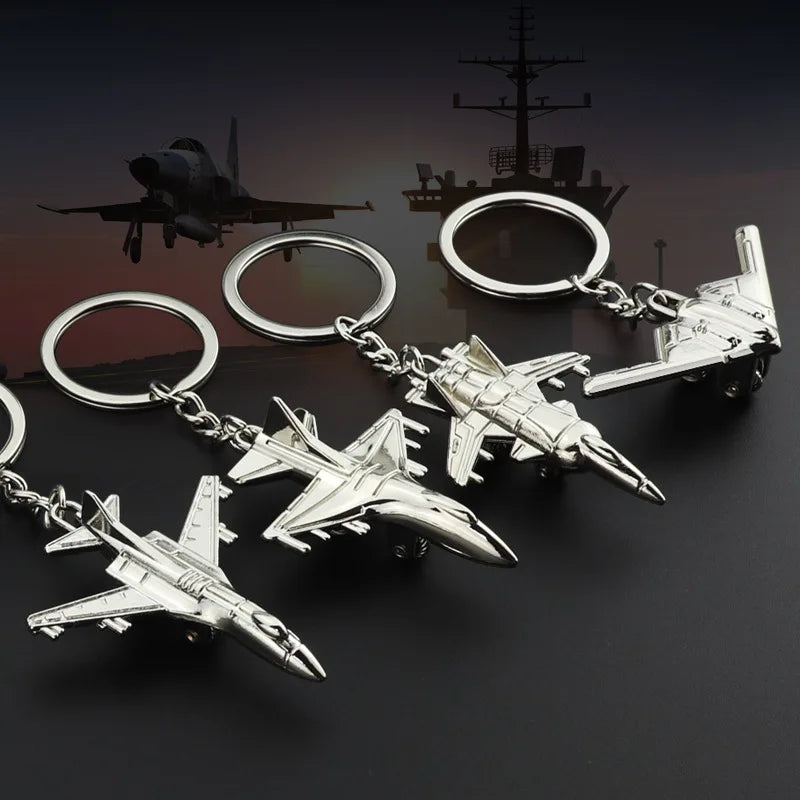Llaveros De Metal 3D Con Colgante De Helicóptero, Avión De Combate Creativo, Modelo De Avión, Llaveros, Regalos