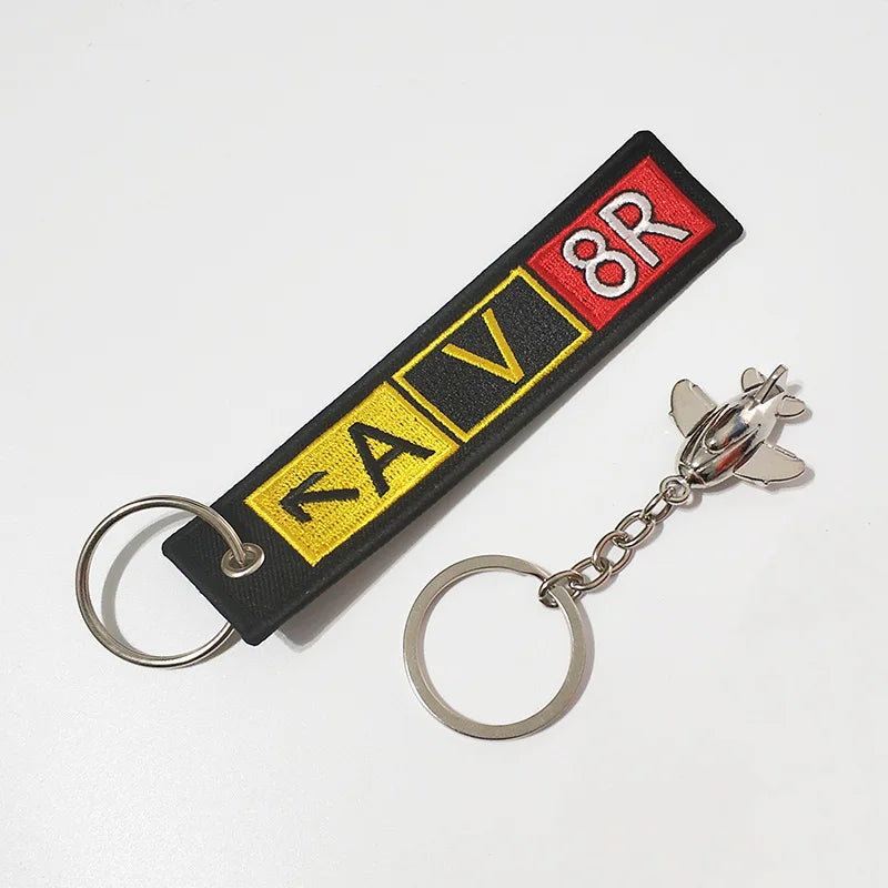Fashion Trinket Pilot Keychains Porte Woven Flight Crew Gift Aviation Key Chain with 1 PC Metal Plane Cessna Keyrings