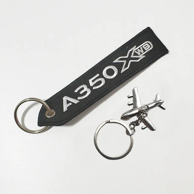 Fashion Trinket Pilot Keychains Porte Woven Flight Crew Gift Aviation Key Chain with 1 PC Metal Plane Cessna Keyrings