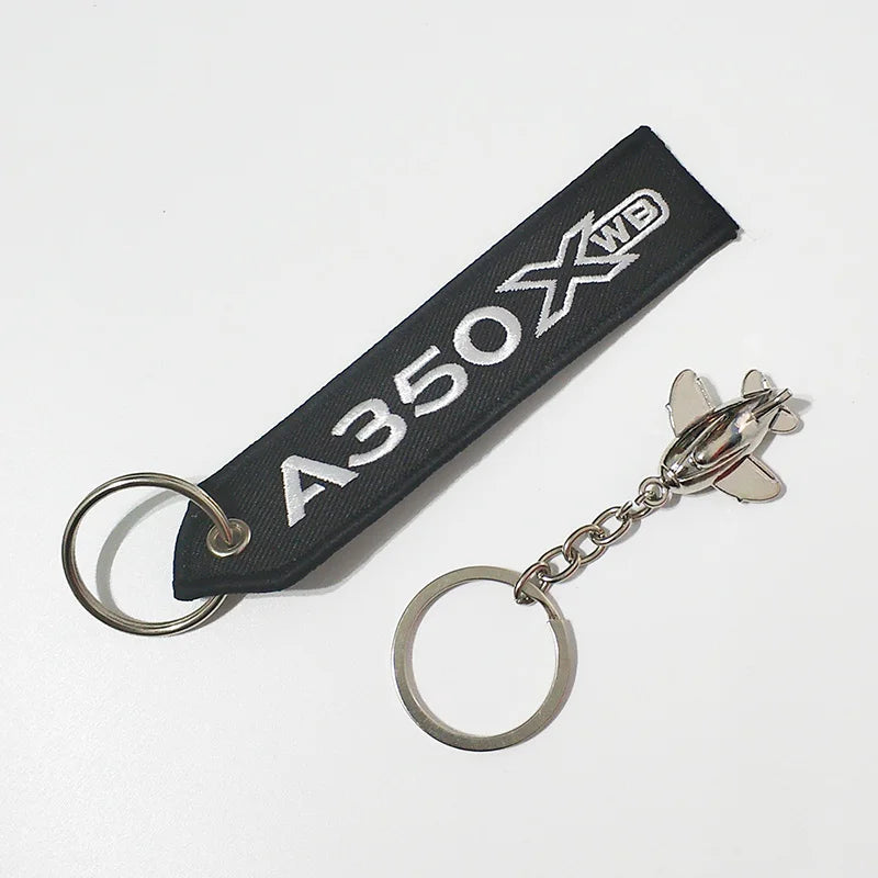 Fashion Trinket Pilot Keychains Porte Woven Flight Crew Gift Aviation Key Chain with 1 PC Metal Plane Cessna Keyrings