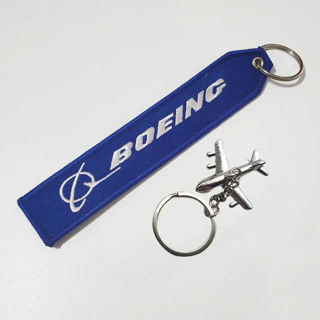 Fashion Trinket Pilot Keychains Porte Woven Flight Crew Gift Aviation Key Chain with 1 PC Metal Plane Cessna Keyrings