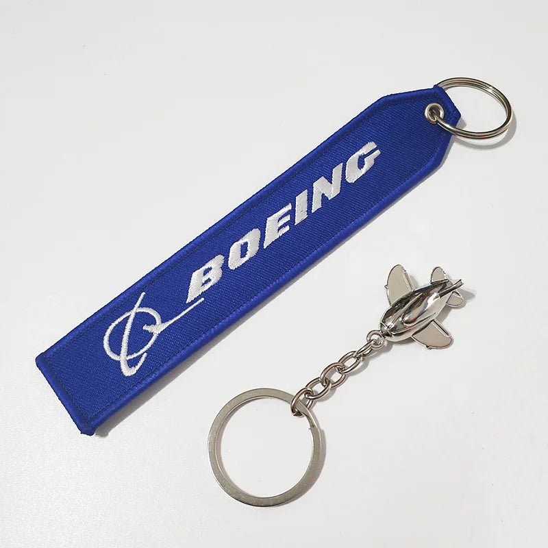 Fashion Trinket Pilot Keychains Porte Woven Flight Crew Gift Aviation Key Chain with 1 PC Metal Plane Cessna Keyrings
