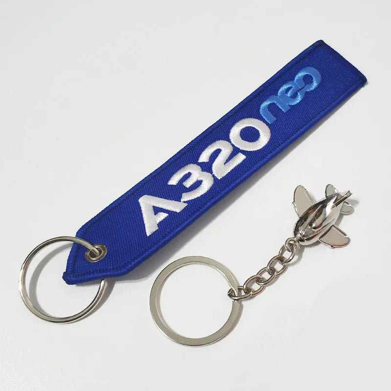 Fashion Trinket Pilot Keychains Porte Woven Flight Crew Gift Aviation Key Chain with 1 PC Metal Plane Cessna Keyrings
