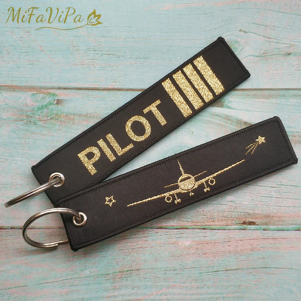 Fashion Trinket Pilot Keychains Porte Woven Flight Crew Gift Aviation Key Chain with 1 PC Metal Plane Cessna Keyrings