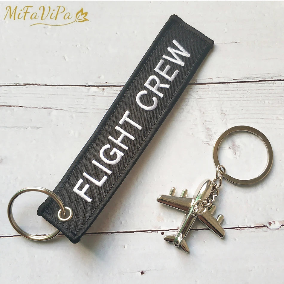 Fashion Trinket Pilot Keychains Porte Woven Flight Crew Gift Aviation Key Chain with 1 PC Metal Plane Cessna Keyrings