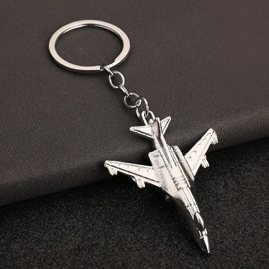 Air Plane Model Fighter Keychains Metal Cool Airplane Keyring Pendant Car Motorcycle Bag Key Chain Ring for Men Creative Gift